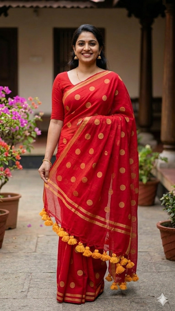 Polka Dot Cotton Sarees