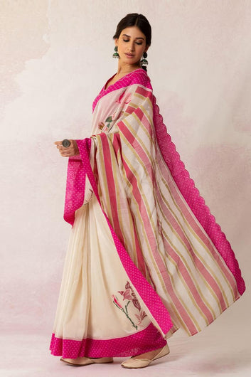 Linen Saree light color